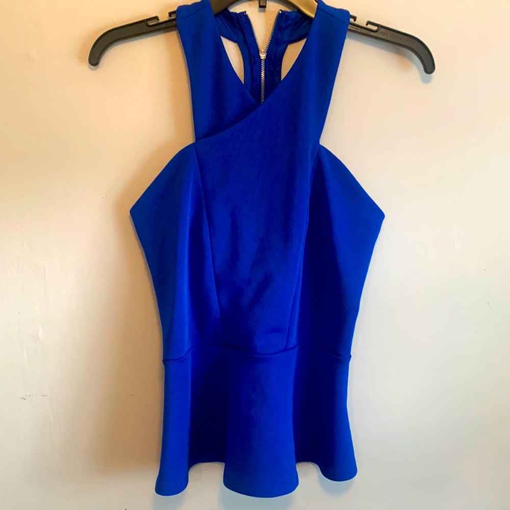 Express royal blue top with zipper on back size SMALL
